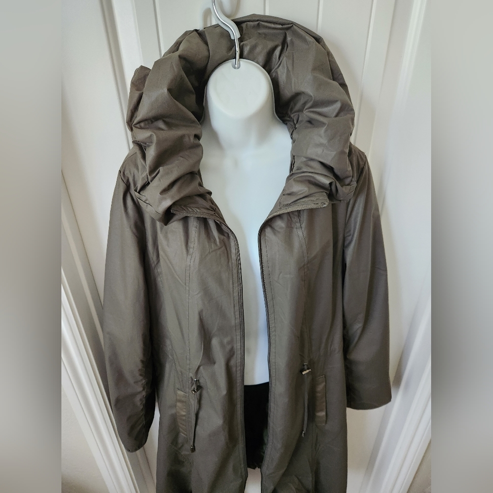 Pile Ou Face Paris Lined Trench/Jacket size 8/T4 | Like New | Muted Green - Picture 3 of 14